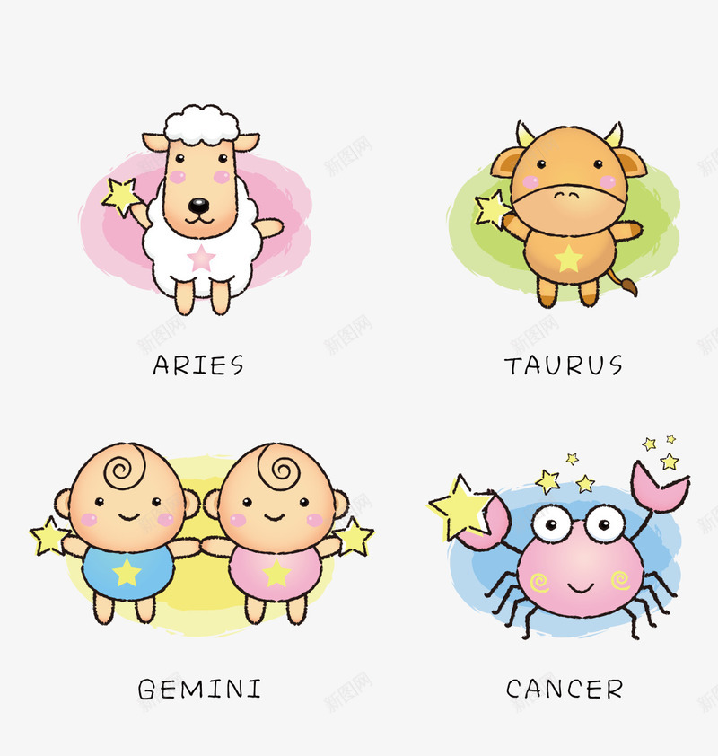 可爱12星座png免抠素材_88icon https://88icon.com 十二星座12星座星座插画纹理天蝎座双鱼座处女座摩羯座狮子座射手座白羊座金牛座天枰座水瓶座巨蟹座双子座矢量素材