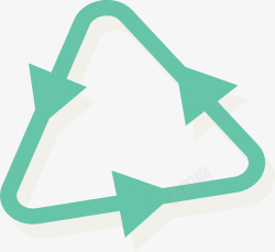 绿色三角循环箭头矢量图素材