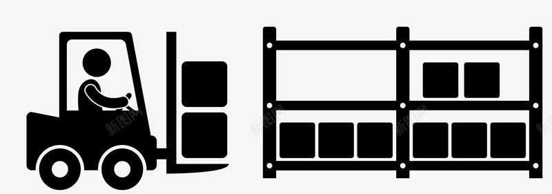 叉车工人叉车图标图标