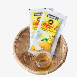 筛子里的蜂蜜柚子茶素材