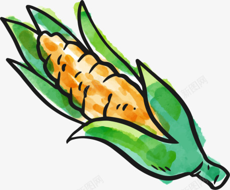 彩绘面包手绘感恩节食物图标图标