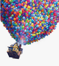 飞起来的房子气球高清图片