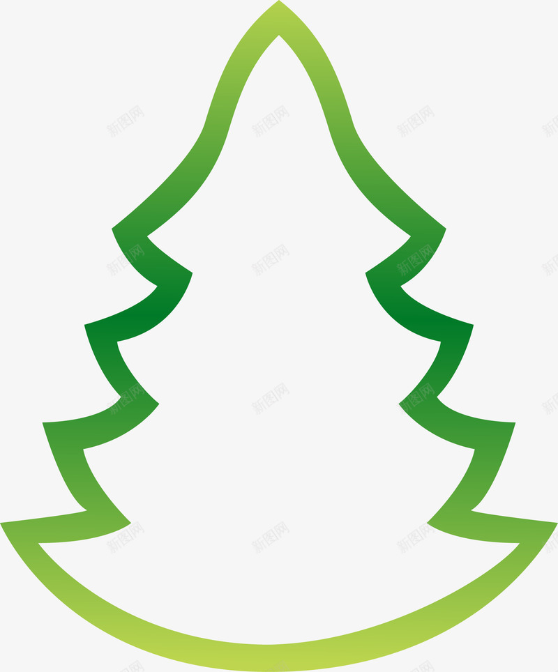 圣诞树简笔画元素png免抠素材_88icon https://88icon.com 一颗树 圣诞节 扁平化风格 绿色