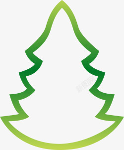 扁平化风格的树圣诞树简笔画元素高清图片