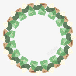 一堆粽子端午节绿色粽子圆环高清图片