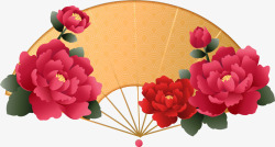 春节金色扇子装饰素材