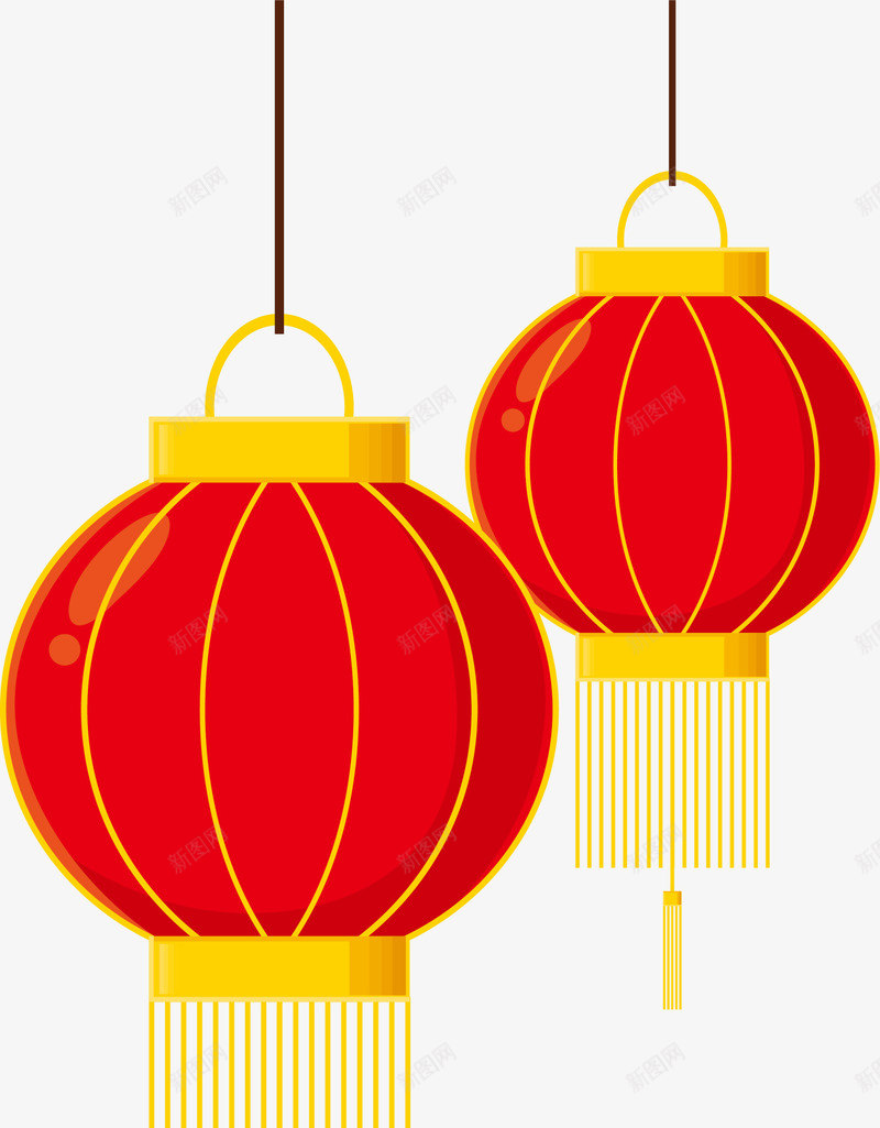 红色卡通中国风灯笼png免抠素材_88icon https://88icon.com 新年 新春 春节快乐 红灯笼 红色铃铛 装饰图案