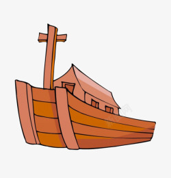 木质十字架一艘战船高清图片