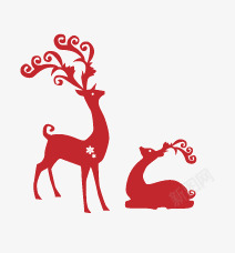 圣诞节动物羊装饰图案素材