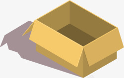 一个打开的黄色纸箱素材