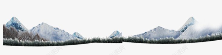 冬天的远山png免抠素材_88icon https://88icon.com 冬天的远山 圣诞节元素 带雪的远树
