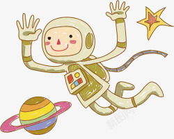可爱太空人飞翔的太空人高清图片