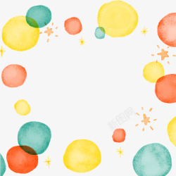 球体漂浮水彩泡泡点缀装饰矢量图高清图片