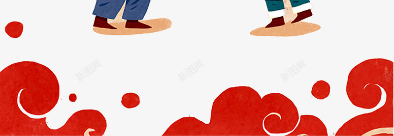 新年卡通手绘图png免抠素材_88icon https://88icon.com 传统习俗 卖猪肉 卡通手绘新年人物 喜迎新年 梅花 欢度春节 炖大肉 腊月二十六 迎新年 鞭炮