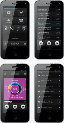 手机界面应用矢量图素材