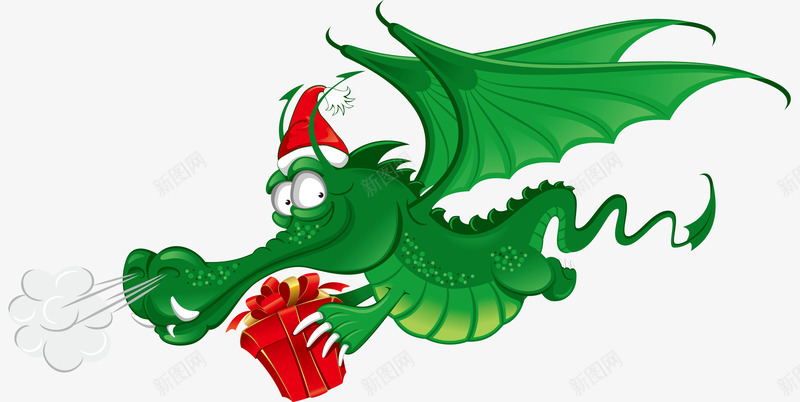 送圣诞礼物的恐龙png免抠素材_88icon https://88icon.com 卡通 圣诞节 恐龙 礼物