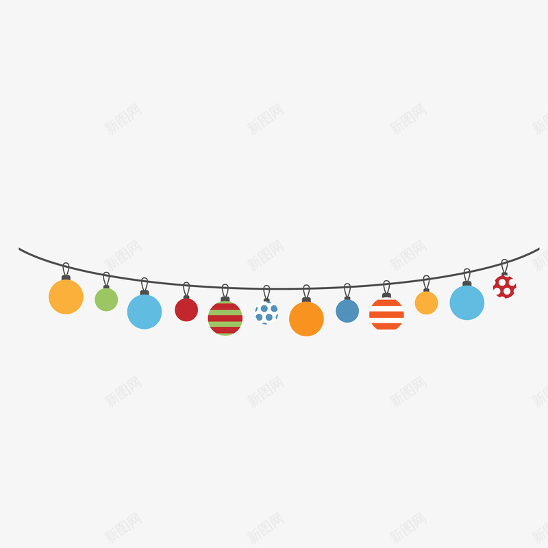 圣诞节装饰彩球挂饰矢量图ai免抠素材_88icon https://88icon.com 圣诞彩球 圣诞节 彩球 悬挂彩球 挂饰 装饰图案 矢量图