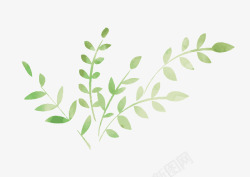 绿色水墨创意植物元素矢量图素材