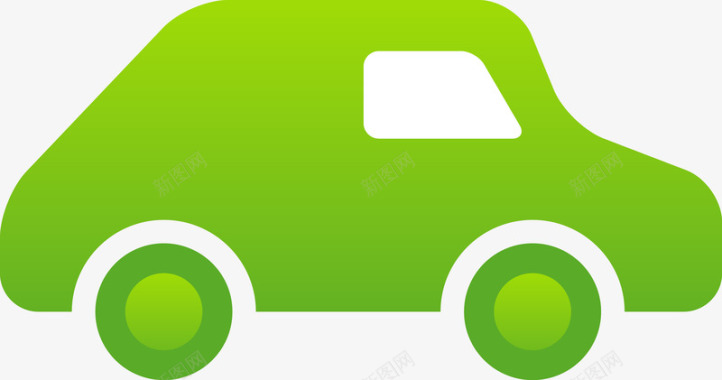 节能绿色节能小汽车图矢量图图标图标