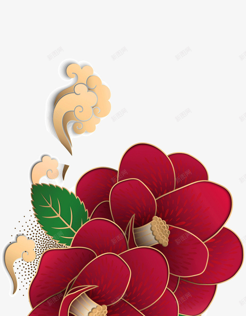 红色逼真的春节花朵png免抠素材_88icon https://88icon.com 中国风 卡通手绘 红色花朵 花朵 花朵装饰 装饰图