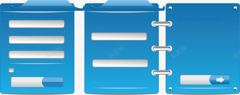 蓝色导航栏矢量图ai免抠素材_88icon https://88icon.com 导航栏 文本框 矢量图