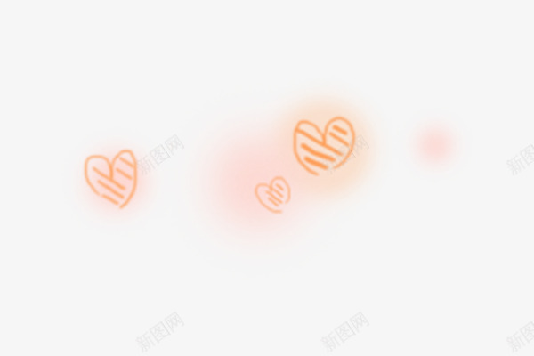 手绘可爱漂浮心形png免抠素材_88icon https://88icon.com 可爱 少女 简约 红橙色