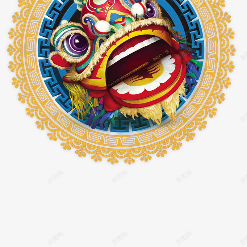 春节贴纸png免抠素材_88icon https://88icon.com 2018年 2018年狗年 喜庆 团聚 春节 热闹 狗年 狗年大吉 狮子头 祝福 装饰