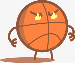 橙色卡通燃烧篮球素材