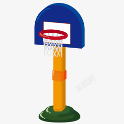 一个蓝色的篮球架素材