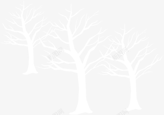 手绘白色冬季大树png免抠素材_88icon https://88icon.com 冬季 大树 白色