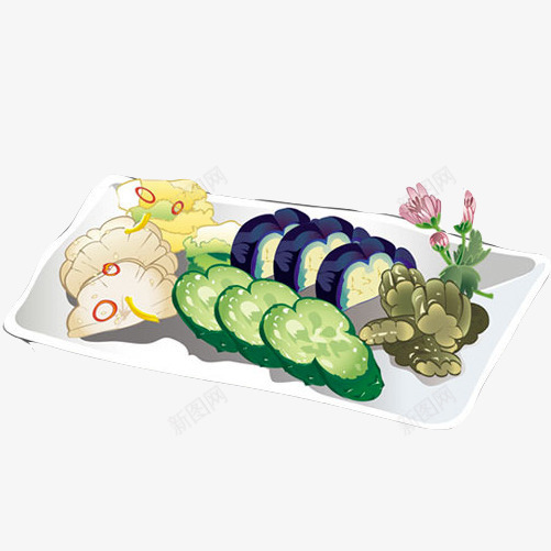 黄瓜片手绘画片psd免抠素材_88icon https://88icon.com 手绘美食 绿色 蔬菜 黄瓜