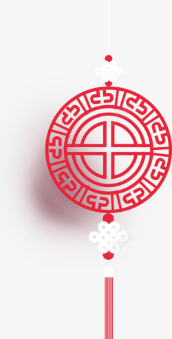 红色古典中国结挂饰素材