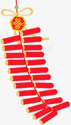 春节贺新年红色鞭炮素材