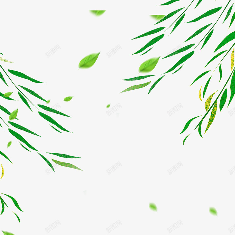 手绘卡通漂浮树叶png免抠素材_88icon https://88icon.com 树枝 植物 漂浮装饰效果 绿色树叶 背景图案装饰