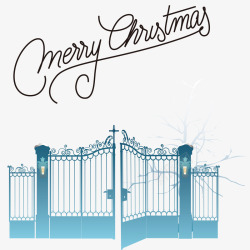 圣诞大门圣诞节和铁门高清图片