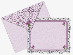 紫粉色信封信纸素材