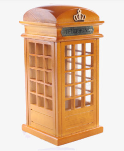 木质电话模型木质电话亭高清图片