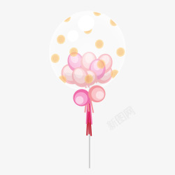 粉色少女心气球矢量图素材