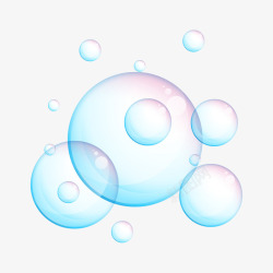 蓝粉色水彩泡泡矢量图素材
