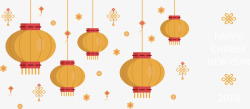 中国风新年灯笼横幅矢量图素材