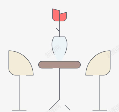 徽派家具手绘餐桌家具图标图标