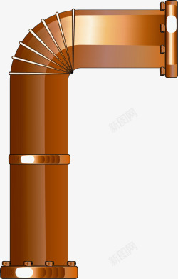 弯管不锈钢材料水管矢量图素材