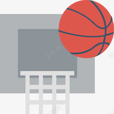 篮球筐投篮扁平化图标图标