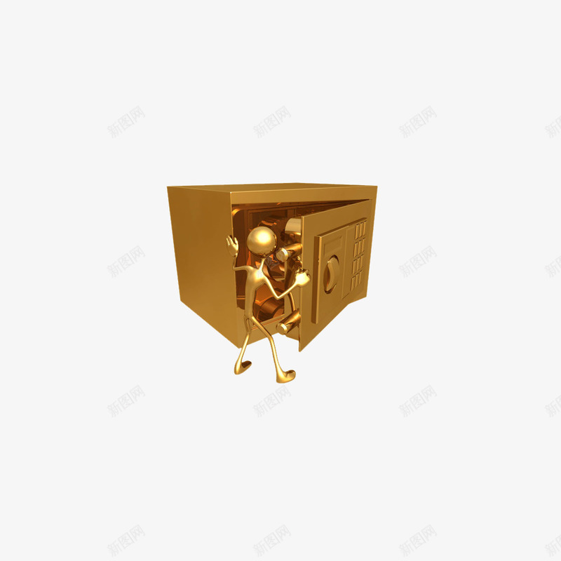 3D小人打开金库psd免抠素材_88icon https://88icon.com 3D 小人 金库 钱