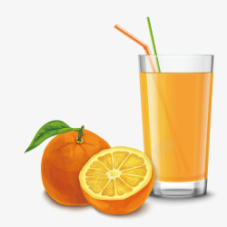 鲜榨橙汁矢量图素材