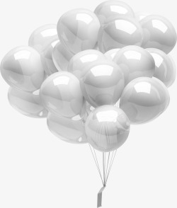 白色卡通漂浮气球素材
