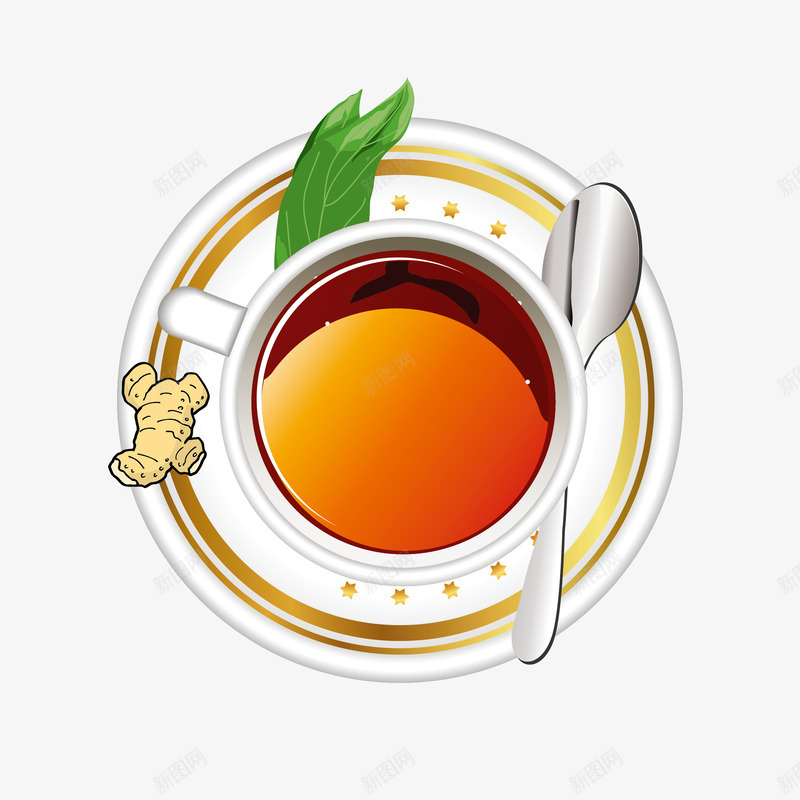 一杯姜茶广告矢量图ai免抠素材_88icon https://88icon.com 下午茶 广告设计 生姜红茶 茶具 茶杯 茶饮 饮品 矢量图