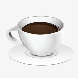 白色咖啡杯子质感饮品矢量图素材