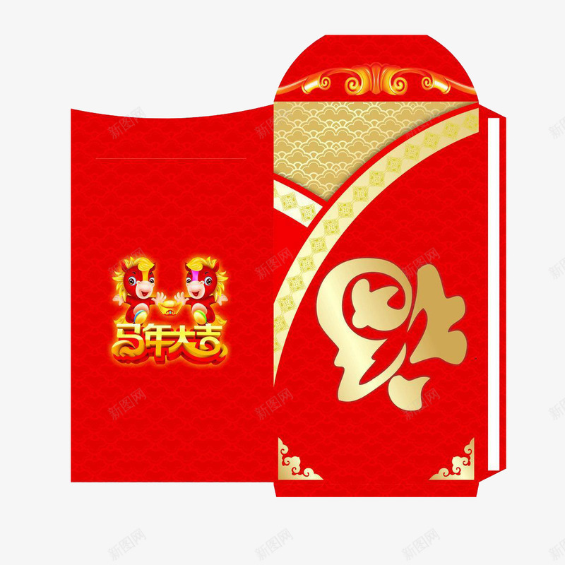 打开的新年红包png免抠素材_88icon https://88icon.com 展开图 打开的红包 新年 金色