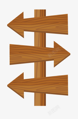 木质扁平化指示牌矢量图素材